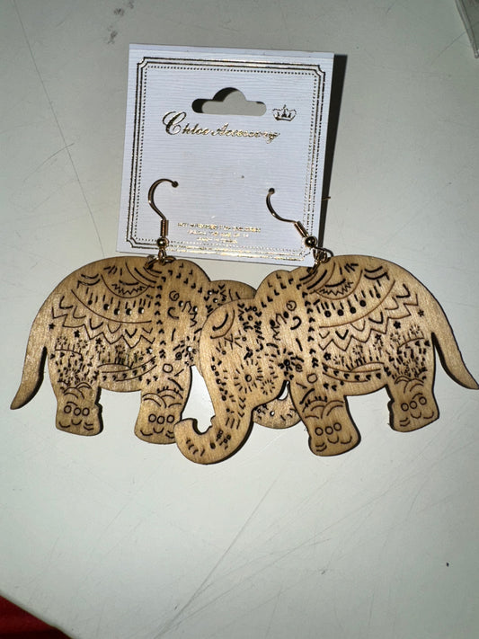 Light Brown Elephant Fashion Earrings