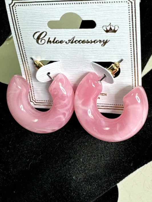 Light Pink Small Fashion Hoop Earrings