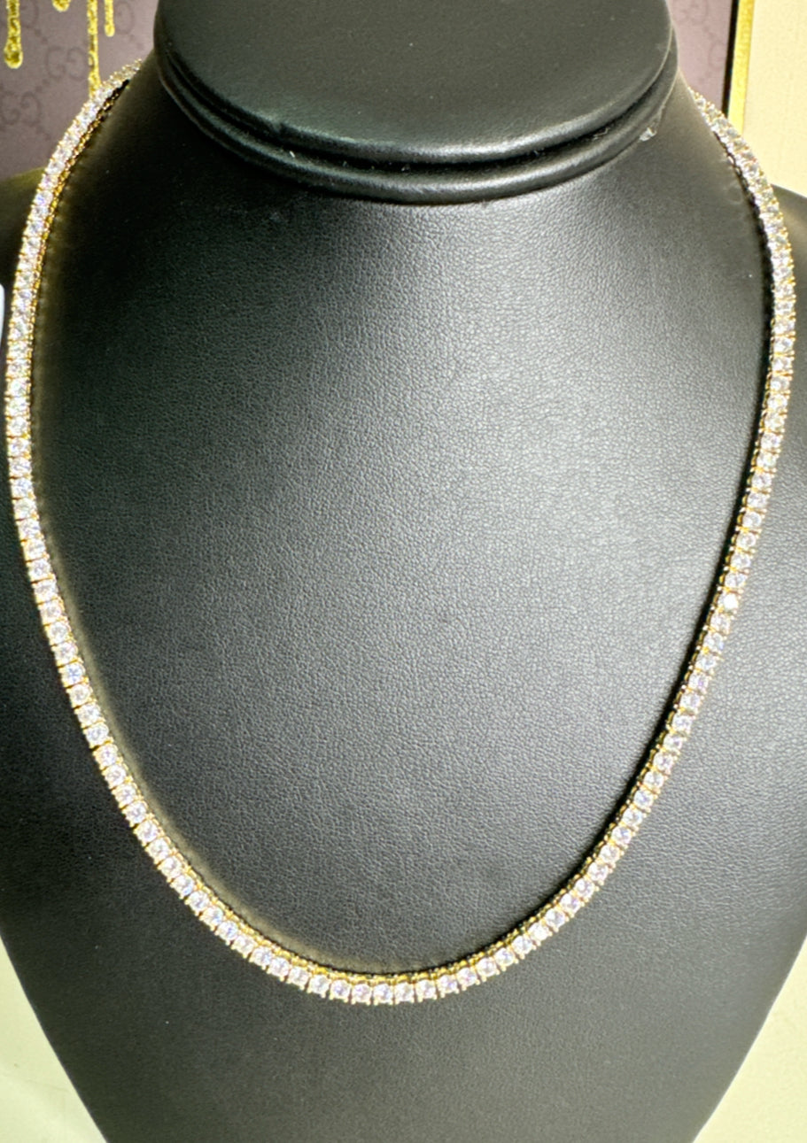 Sterling Silver 925 Gold Bling Fashion Chain