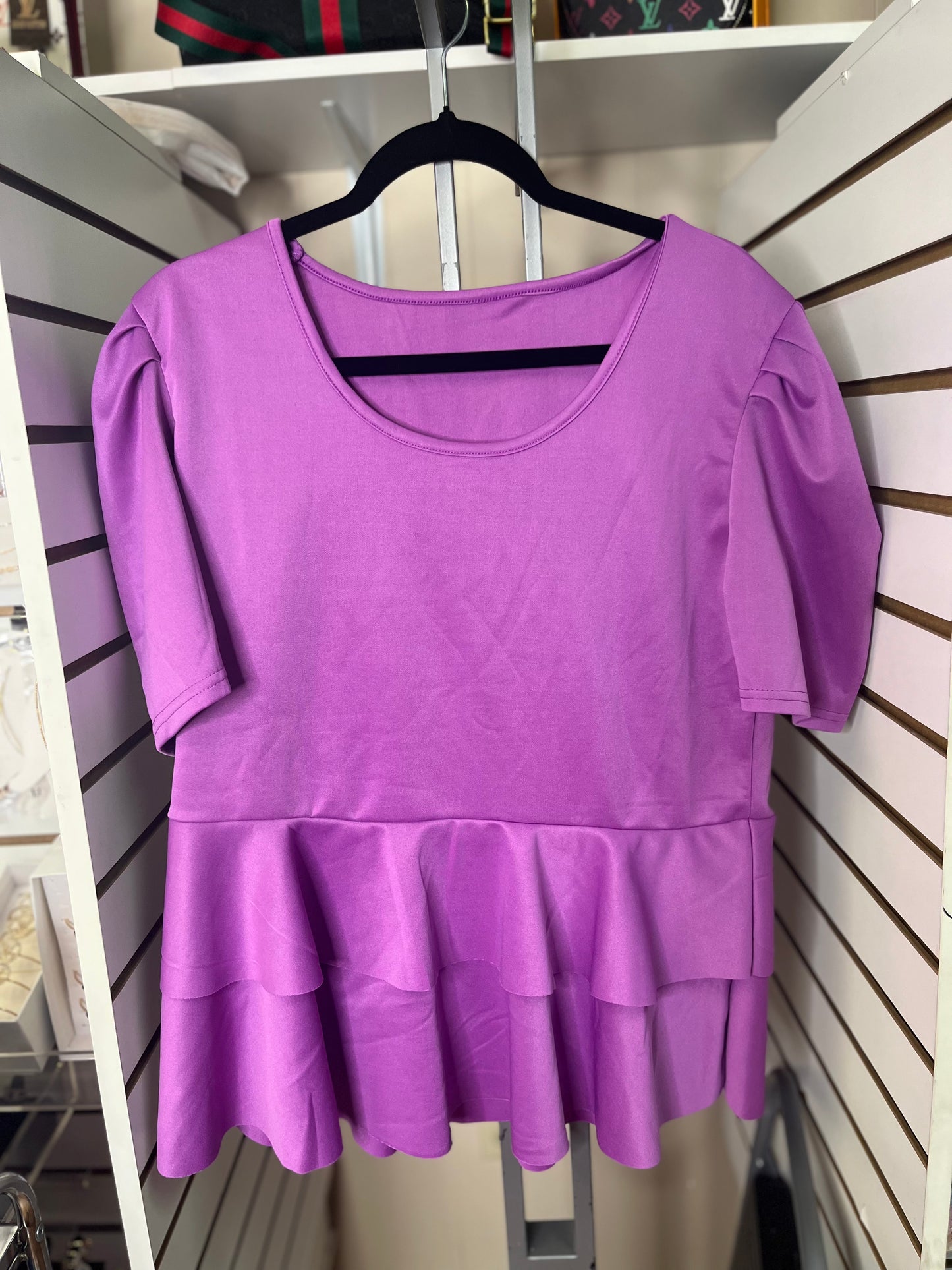 Purple Ruffle Fashion Shirt