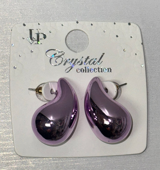 Purple Metallic Fashion Earrings