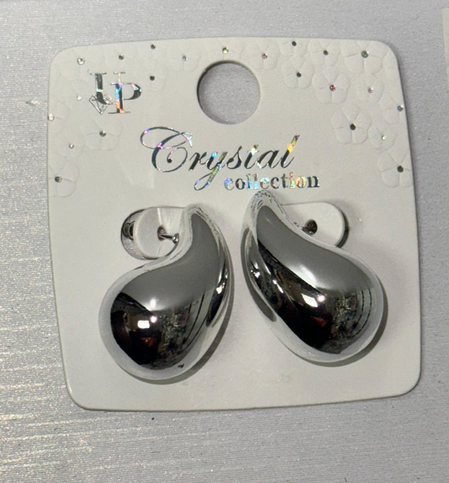 Silver Metallic Fashion Earrings