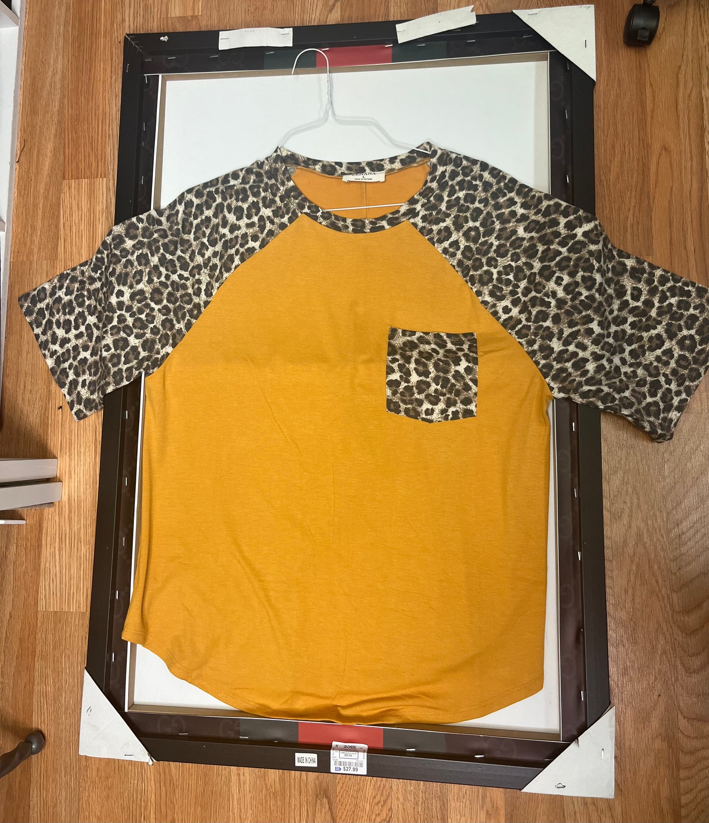 Dark Yellow Multicolored Leopard Print Fashion Shirt