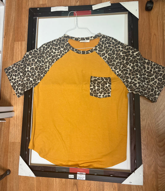 Dark Yellow Multicolored Leopard Print Fashion Shirt