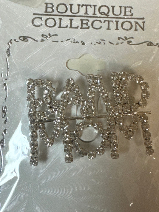 Silver Bling Band Mom Fashion Brooch