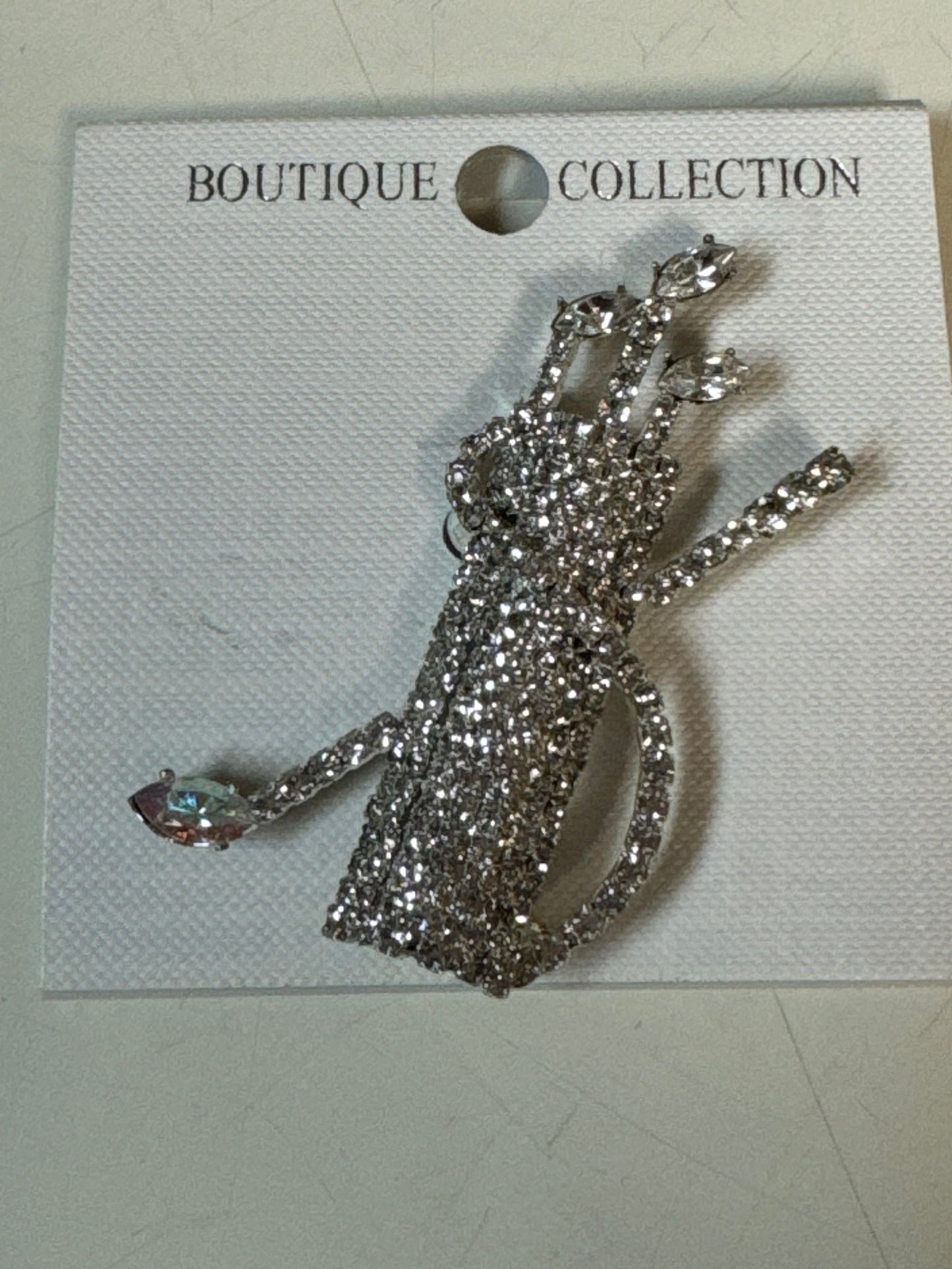 Silver Bling Golf Club Set Fashion Brooch