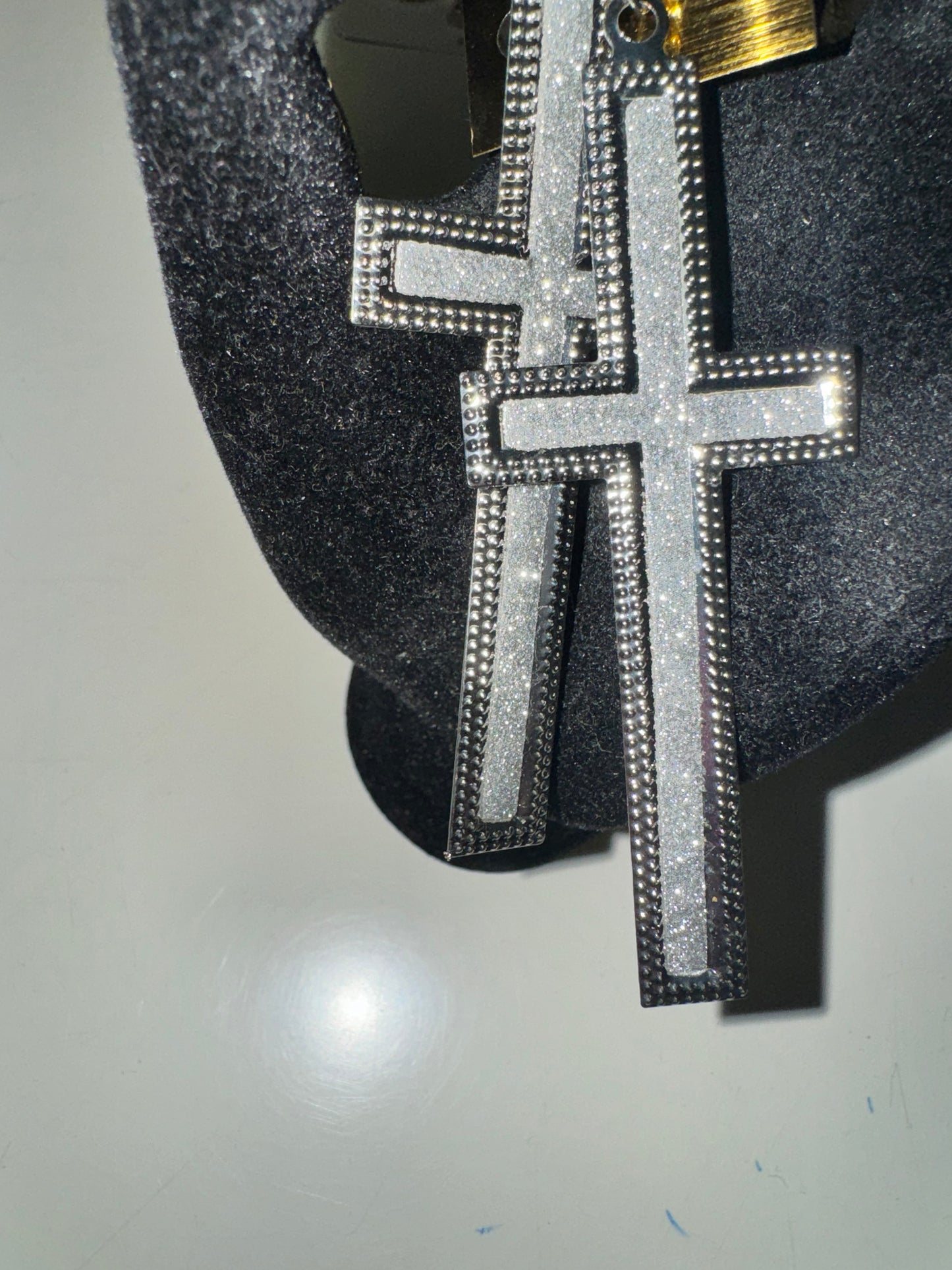 Silver Lightweight Cross Fashion Earrings