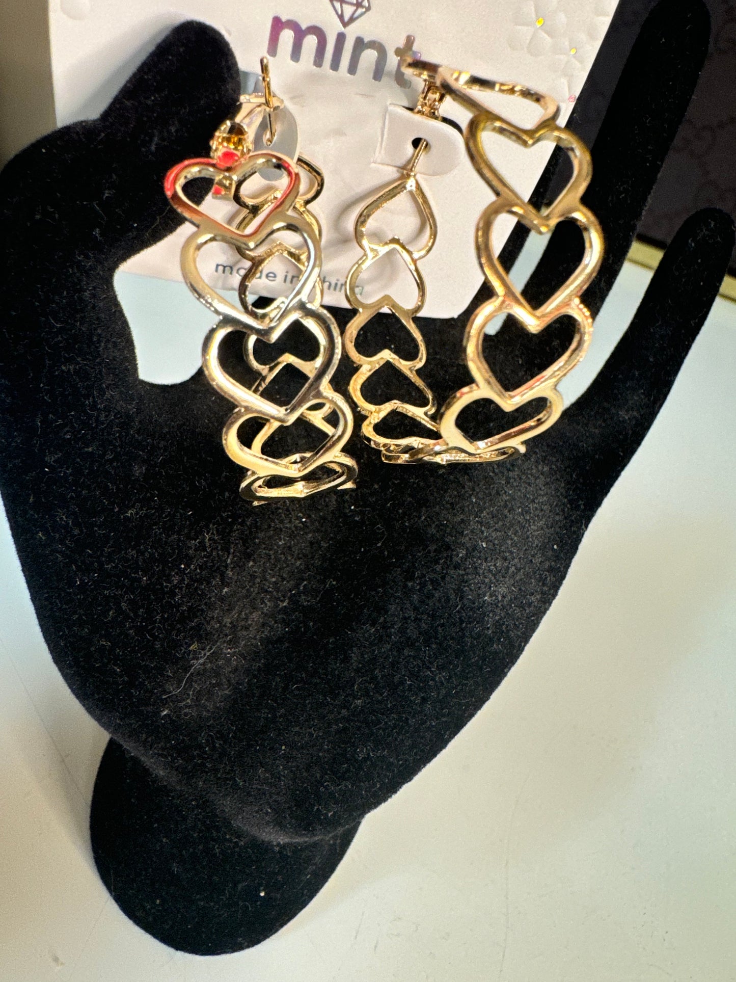 Gold Heart Hoop Fashion Earrings