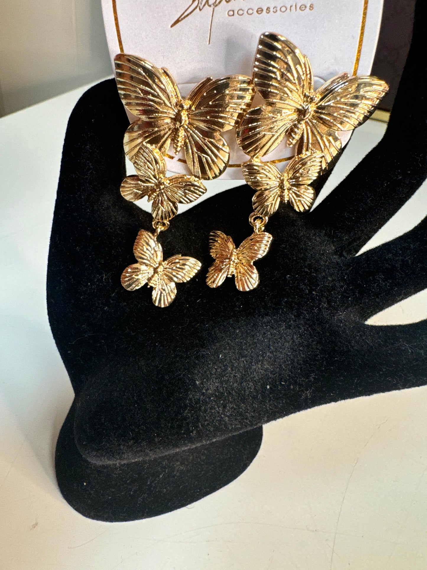 Gold Butterfly Fashion Earrings