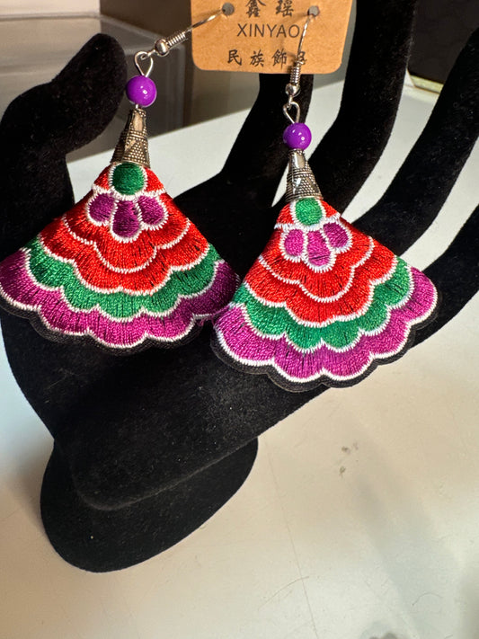 Purple Multicolored Fashion Earrings